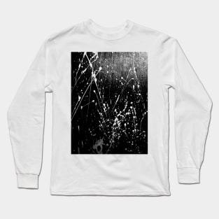 Abstract grunge paint splashes black and white art texture Long Sleeve T-Shirt